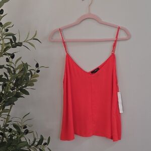 Aqua Vibrant Coral Camisole Top Sz M